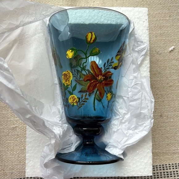 (2 goblets) NWT anthropologie Nathalie Lete hand painted wine golbets - Picture 2 of 4